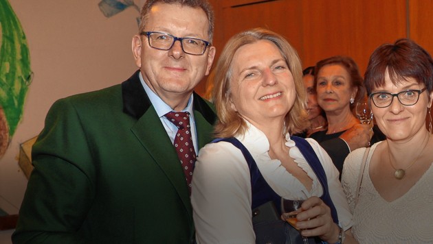 Außenministerin Karin Kneissl und ihr Lebensgefährte Wolfgang Meilinger wollen einander am 18.8.2018 das Jawort geben. (Bild: Franz Neumayr, krone.at-Grafik)