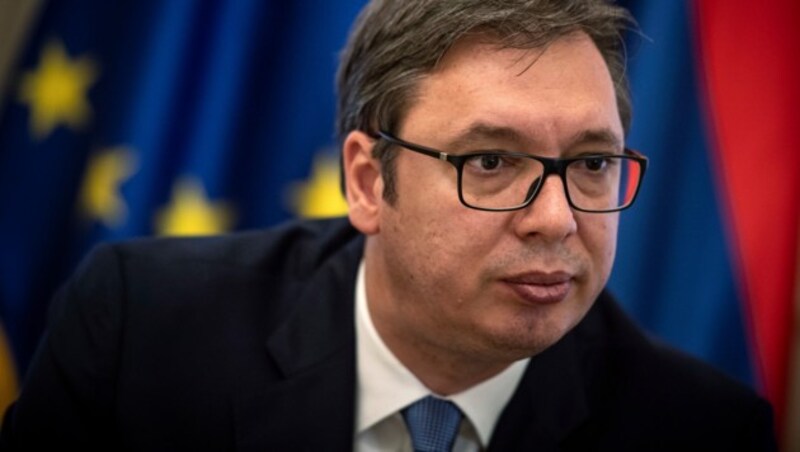 Serbiens Staatspräsident Aleksandar Vucic (Bild: AFP)