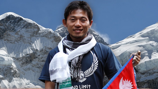 Nobukazu Kuriki starb am Mount Everest. (Bild: AFP, AP, krone.at-Grafik)