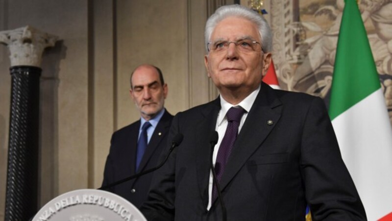 Italiens Präsident Sergio Mattarella (Bild: AFP)