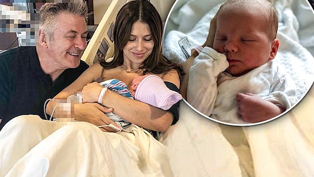 Vor wenigen Tagen wurden Alec und Hilaria Baldwin zum vierten Mal Eltern. Nun teilen sie überglücklich einen Schnappschuss ihres Söhnchens und verraten seinen Namen. (Bild: instagram.com, krone.at-Grafik)