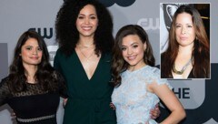 Holly Marie Combs (kl. Bild) kritisiert die Macher des „Charmed“-Remakes scharf. Als neues Hexentrio werden Melonie Diaz, Madeleine Mantock und Sarah Jeffery (v.l.n.r.) zu sehen sein. (Bild: AP)