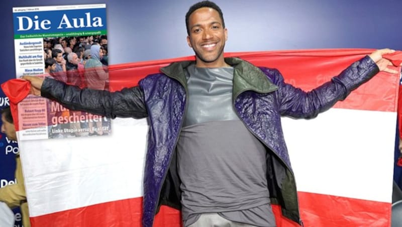 Cesar Sampson vertrat Österreich erfolgreich beim Eurovision Song Contest 2018 in Lissabon. (Bild: APA/ORF/Roman Zach-Kiesling, Die Aula, krone.at-Grafik)