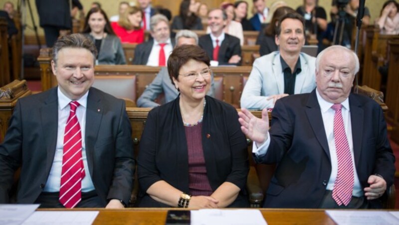 Michael Ludwig, Renate Brauner und Michael Häupl (Bild: APA/GEORG HOCHMUTH)