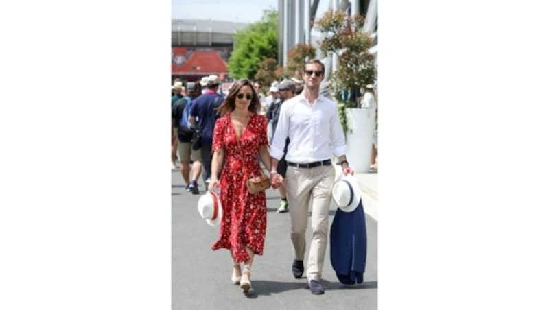 Mit ihrem Ehemann James Matthews besuchte Pippa Middleton ein Tennismatch bei den French Open. (Bild: www.PPS.at)