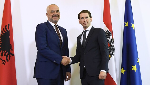 Bundeskanzler Sebastian Kurz und der albanische Premierminister Edi Rama im Bundeskanzleramt in Wien. (Bild: APA/ROBERT JAEGER)