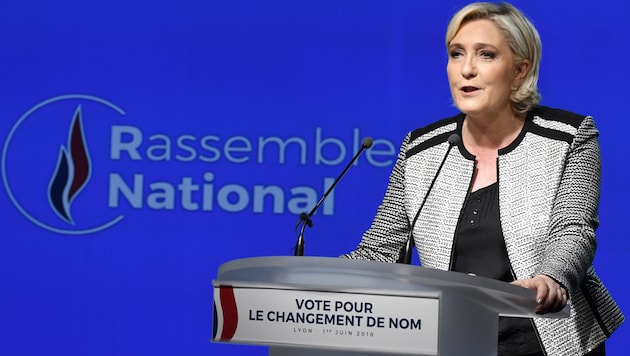 Marine Le Pens Front National heißt ab sofort Rassembelement National. (Bild: APA/AFP/JEAN-PHILIPPE KSIAZEK)