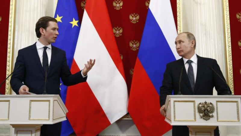 Kanzler Kurz zu Besuch bei Wladimir Putin im Februar 2018 (Bild: BUNDESKANZLERAMT/DRAGAN TATIC)