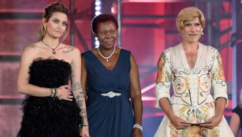 Paris Jackson, Joyce Jere und Conchita (Bild: APA/GEORG HOCHMUTH)