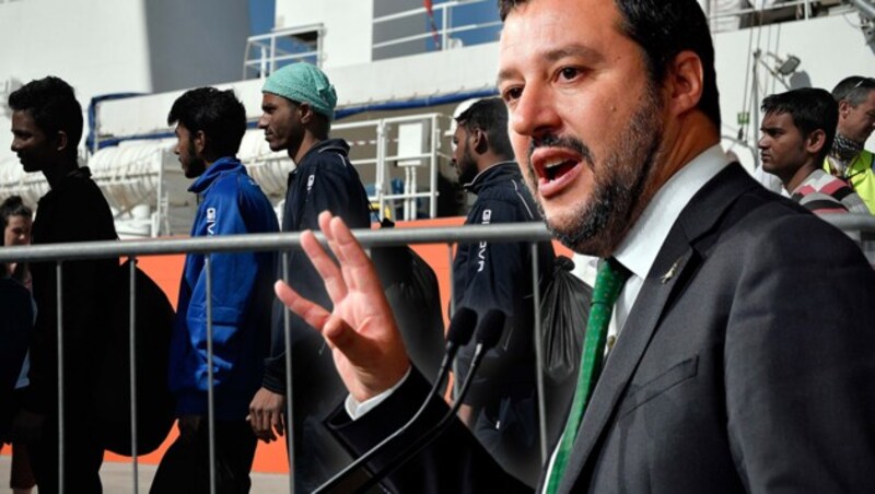 Matteo Salvini (Bild: AP, AFP, krone.at-Grafik)