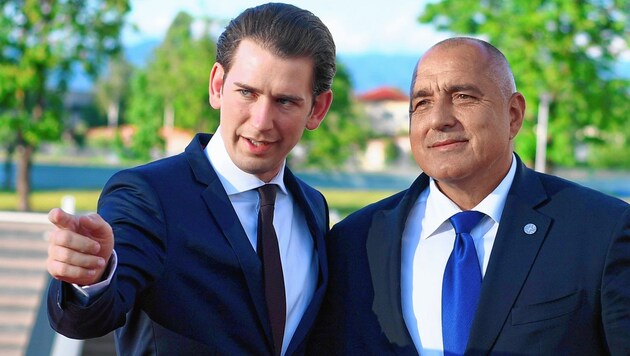 Sebastian Kurz und Boyko Borisov treffen sich am 30. Juni in Schladming (Bild: AFP)