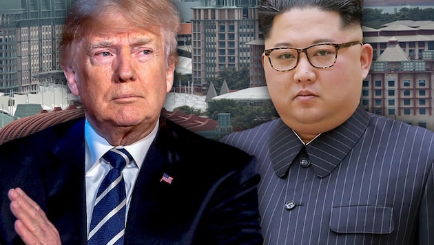 US-Präsident Donald Trump und Nordkoreas Machthaber Kim Jong Un (Bild: APA/AFP/AP/ROSLAN RAHMAN)