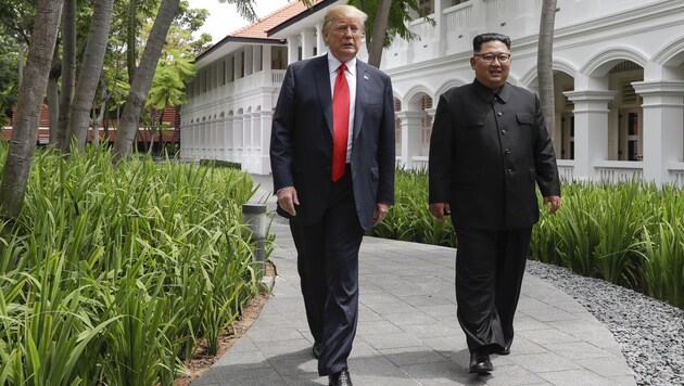 Trump und Kim in Singapur (Bild: AP)