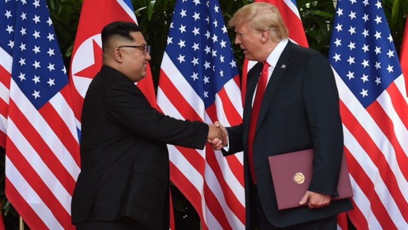 Kim und Trump in Singapur (Bild: AFP)