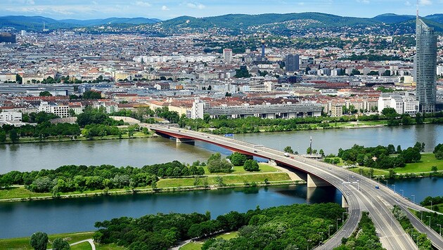 Die Donau bei Wien (Bild: stock.adobe.com, krone.at-Grafik)