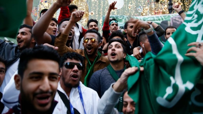 Fans der Nationalmannschaft von Saudi-Arabien (Bild: ASSOCIATED PRESS)