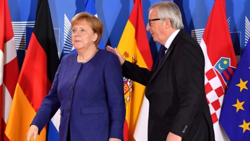 Angela Merkel, Jean-Claude Juncker (Bild: ASSOCIATED PRESS)