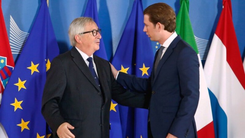 EU-Kommissionspräsident Jean-Claude Juncker und Bundeskanzler Sebastian Kurz (ÖVP) (Bild: APA/BUNDESKANZLERAMT/DRAGAN TATIC)