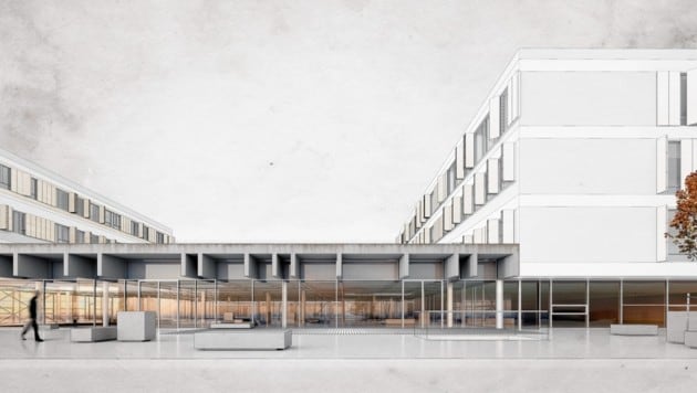 Salzburg, Salzburger Pädagogische Hochschule, Neubau Projekt, Skizze (Bild: Architekt Riccione)