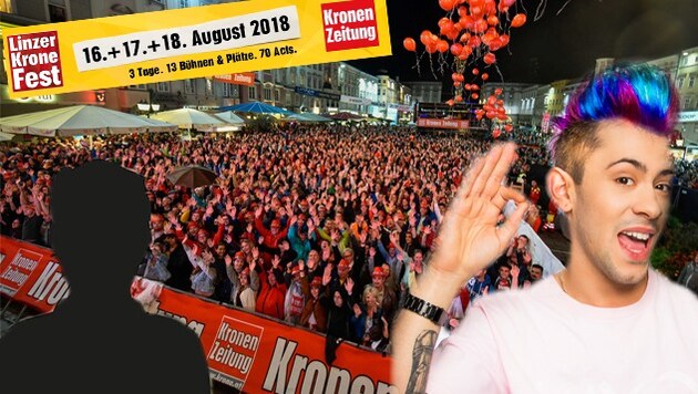 Wer wird Moderator der YouTube-Bühne beim Linzer „Krone“-Fest 2018? Und darf unter anderem Daniele Negroni ansagen? (Bild: Wenzel)