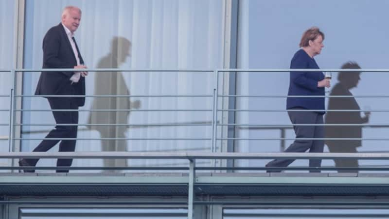 CSU-Chef Horst Seehofer, CDU-Chefin Angela Merkel (Bild: AFP)