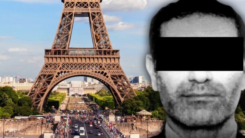 Der Ex-Mitarbeiter der iranischen Botschaft in Wien, Assadollah A. (47), soll einen Anschlag auf iranische Oppositionspolitiker in Paris in Auftrag gegeben haben. (Bild: stock.adobe.com, bild.de, krone.at-Grafik)