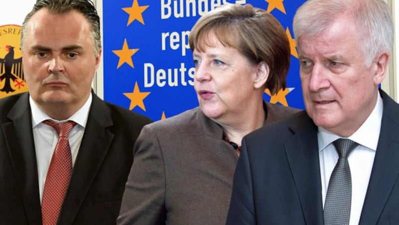 SPÖ-Landesrat Hans Peter Doskozil warnt nach dem Kompromiss zwischen der deutschen Bundeskanzlerin Angela Merkel und ihrem Innenminister Horst Seehofer vor einem Schaden für Österreich. (Bild: stock.adobe.com, AP, AFP, dpa/Sven Hoppe)