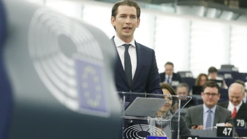 Sebastian Kurz im EU-Parlament (Bild: BUNDESKANZLERAMT/DRAGAN TATIC)