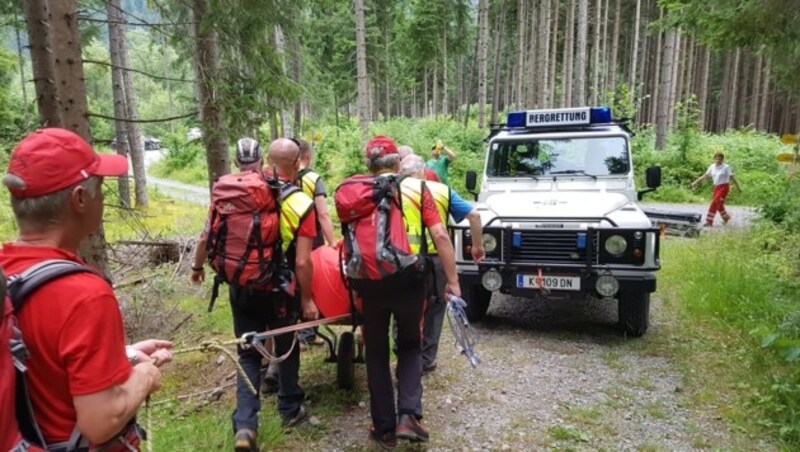 Bergretter transportierten den verletzten Wanderer ab (Bild: Edi Steiner/Bergrettung)