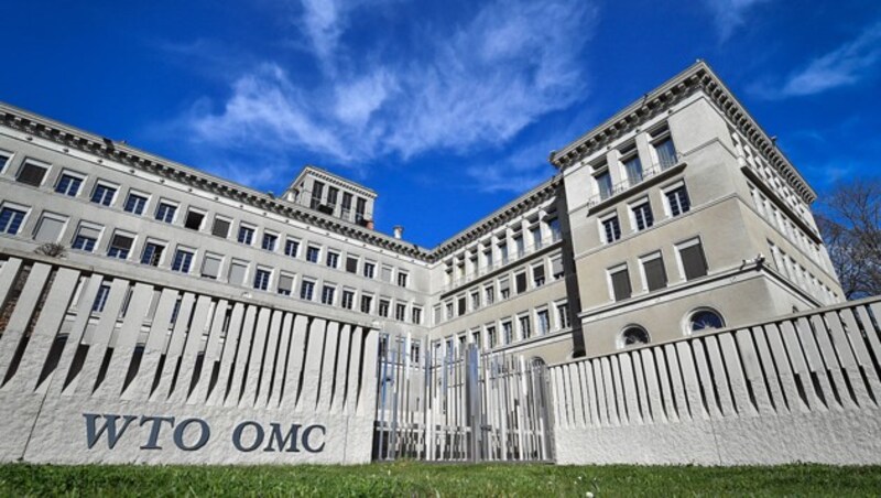 Das Hauptquartier der Welthandelsorganisation in Genf (Bild: APA/AFP/Fabrice Coffrini)