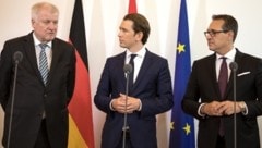 Horst Seehofer, Sebastian Kurz und Heinz-Christian Strache (Bild: AFP)