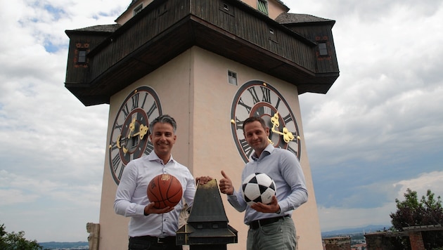 Der Grazer VP-Sportstadtrat Kurt Hohensinner (li.) und FP-Klubobmann Armin Sippel. (Bild: Stadt Graz)