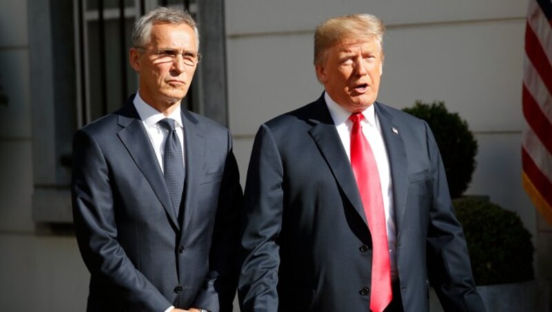 NATO-Generalsekretär Jens Stoltenberg und US-Präsident Donald Trump (Bild: ASSOCIATED PRESS)