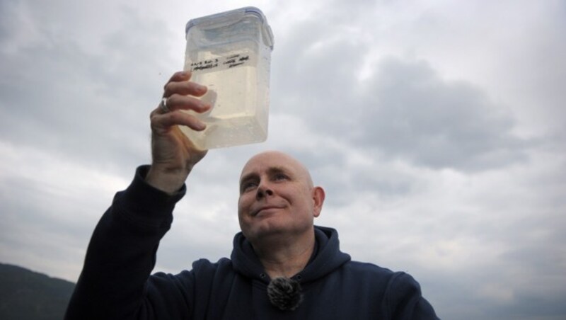 Professor Neil Gemmell bei seiner Arbeit am Loch Ness (Bild: AFP or licensors)