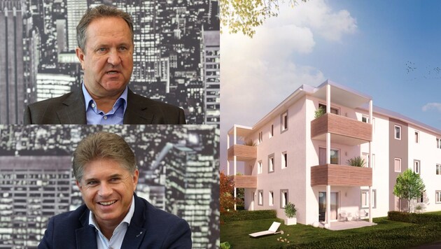 Wolfgang Stabauer (o.) und Mario Deuschl vermittelten mit der Öko-Wohnbau 100 Vorsorgewohnungen seit 2015. (Bild: FOTO LUI (2), Öko-Wohnbau)
