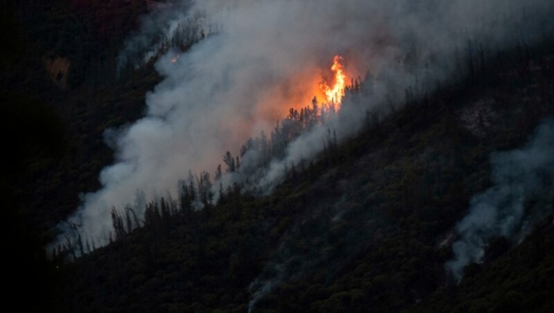 Flammen nähern sich dem beliebten Ausflugsziel Yosemite-Nationalpark. (Bild: AP)