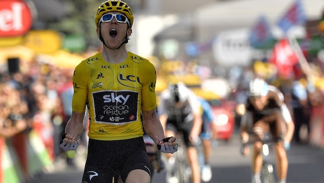 Geraint Thomas gewann 2018 die Tour de France - heute beehrt er Graz. (Bild: AFP)
