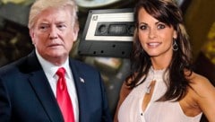 Die Affäre mit dem Ex-Playmate Karen McDougal mit Donald Trump wurde öffentlich. (Bild: AP, AFP, stock.adobe.com, krone.at-Grafik)