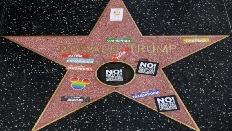 Trumps Stern auf dem Walk of Fame ist immer wieder im Visier von Vandalen. (Bild: AFP or licensors)