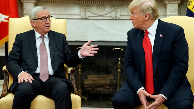 Von links: Jean-Claude Juncker und Donald Trump (Archivbild) (Bild: The Associated Press)