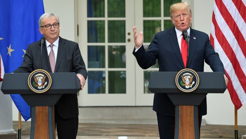 „Die EU wird viele Sojabohnen kaufen“, verkündete US-Präsident Donald Trump. (Bild: APA/AFP/SAUL LOEB)