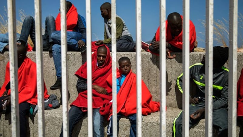 Migranten in Südspanien (Bild: AP)