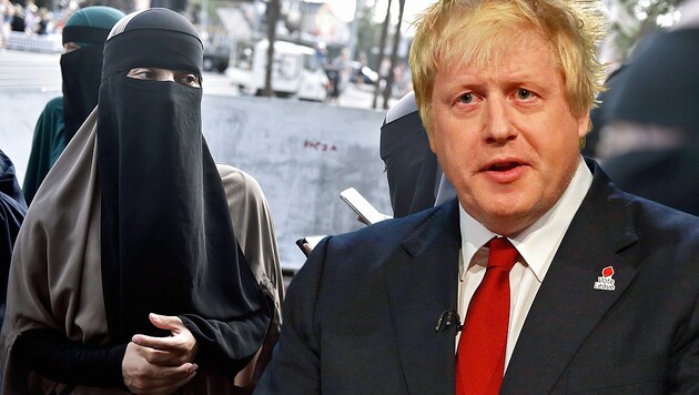 Der zurückgetretene britische Außenminister Boris Johnson warnt beim Thema Vollverschleierungsverbot vor der Erschaffung neuer Märtyrer. (Bild: AP, AFP)