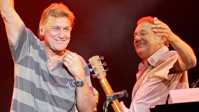 Rainhard Fendrich und Wolfgang Ambros beim Wiener Donauinselfest 2013 (Bild: APA/Hans Punz)