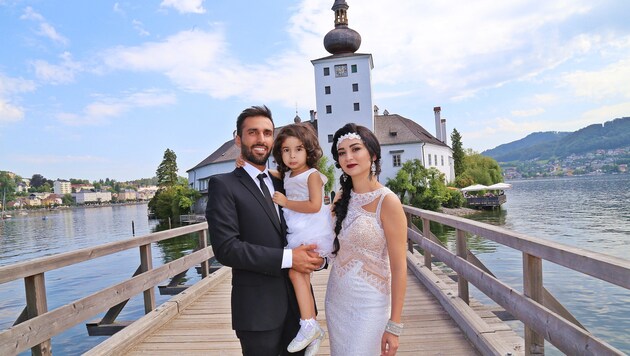 Hochzeit 8.8.2018 Standesamt Seeschloß Orth, Gmunden Omar und Melek Zadmard mit Tochter Hira, 3J. aus Linz (Bild: Marion Hörmandinger)