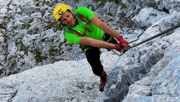 Der Lärchenturm war früher der am schwierigsten zu ersteigende Karawankengipfel. Seit 2006 führt nun ein attraktiver Klettersteig auf die Gipfelnadel. (Bild: Wallner Hannes/Kronenzeitung)