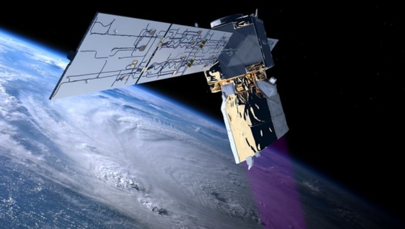 Der Satellit „Aeolus“ (Bild) konnte Windprofile erstellen und damit die Wettervorhersagen verbessern. (Bild: ESA/ATG medialab)