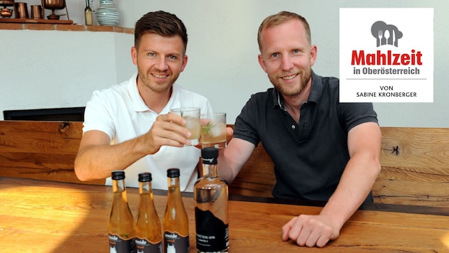 Christoph Landershammer (32) und Christian Brunner (37, rechts) entwickelten das erste Tonic „made in Oberösterreich“! (Bild: Klemens Fellner)