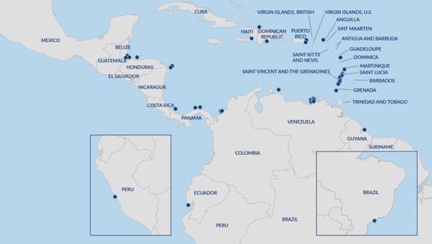 An den markierten Orten fanden Übergriffe durch Seeräuber statt. (Bild: Screenshot oceansbeyondpiracy.org)