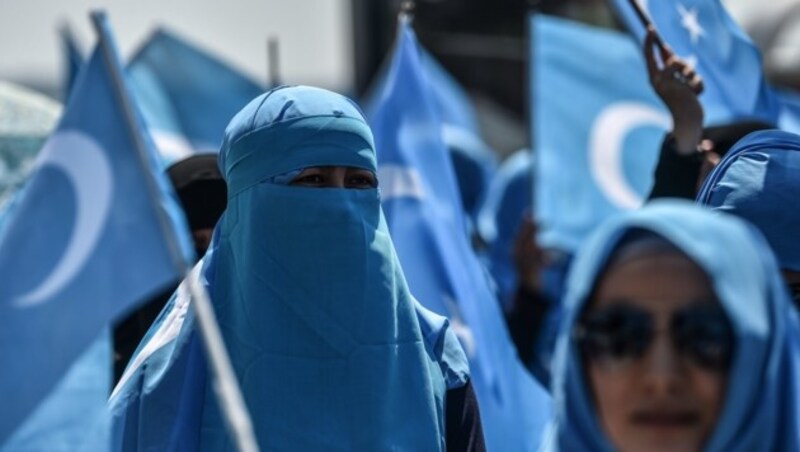 Uiguren-Demonstration in Istanbul (Bild: AFP)